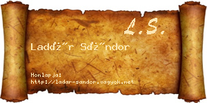 Ladár Sándor névjegykártya