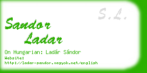 sandor ladar business card